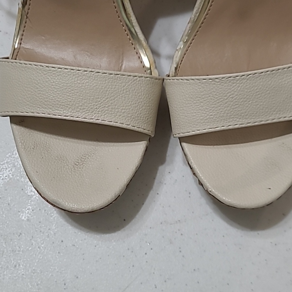 Jessica Simpson Cork & Cream Platform Wedge Sandals size 11 - Picture 8 of 16